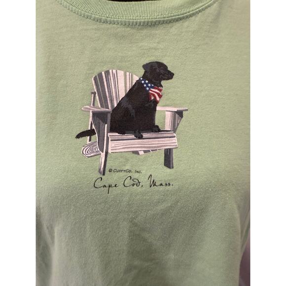 Vintage Mint Green Cuffy's Of Cape Cod Tee with Black Labrador Graphic - Picture 2 of 3